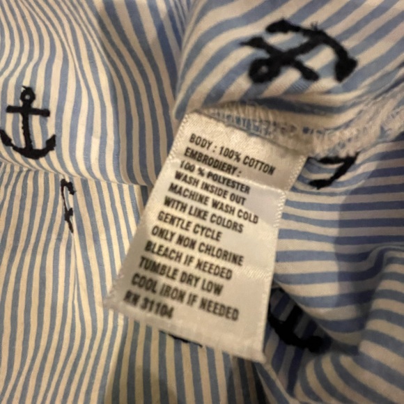 Crown & Ivy Pinstripes and Anchors Top PL - Picture 5 of 5
